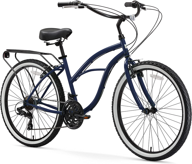 around the Block Women'S Beach Cruiser Bike, 1/3/7/21 Speed Bicycles, 26
