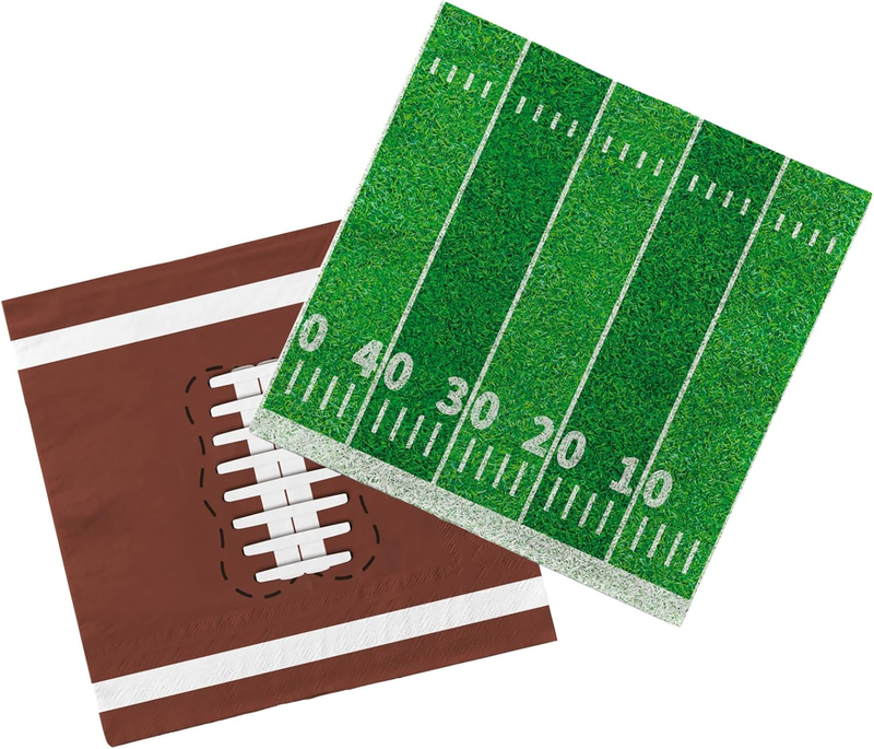 80pcs Football Party Cocktail Napkins Tailgate Decor Field & F...