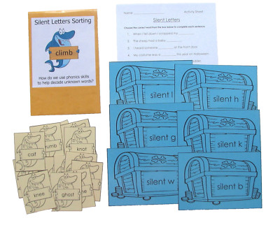 Teacher Made Literacy Center Learning Resource Game Silent Letters Sort