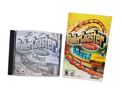 RollerCoaster Tycoon Deluxe 3 Game Set Atari PC 2003 W/ Manual 