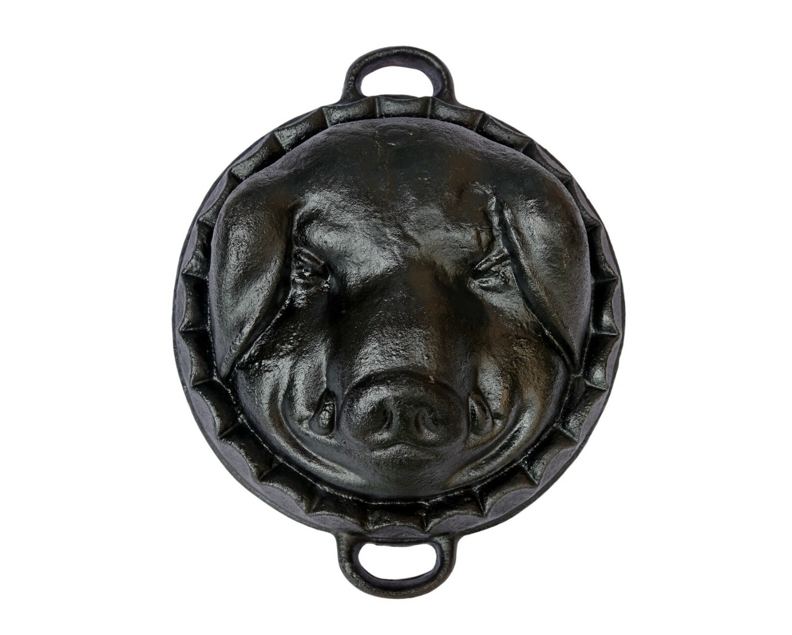 Antique Cast Iron pig`s head pan - Pig mold baking pan
