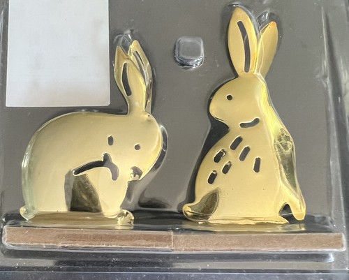 [Nonenon]MINI BUNNY2（S~L）men117 2pk small metal bunny Gold Color - A0030 | eBay