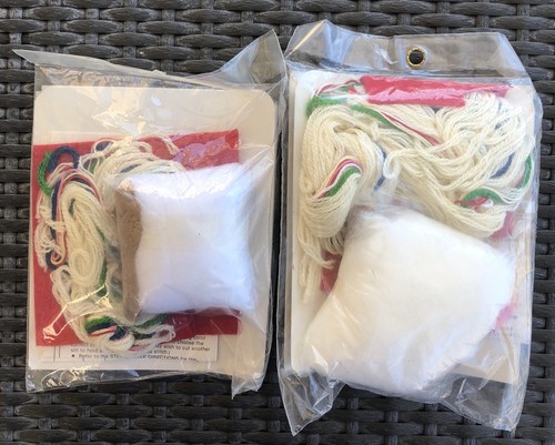Dimensions Santa & Mrs Claus Crewel Christmas Ornament Craft Kits #8013 & #8012