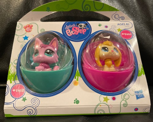 LITTLEST PET SHOP #2465 Kitten Cat #2466 Rabbit Easter Eggs