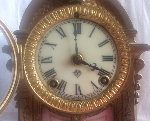 Antique Ansonia Rococo Style Garniture Mantel Clock Set Of Candelabras