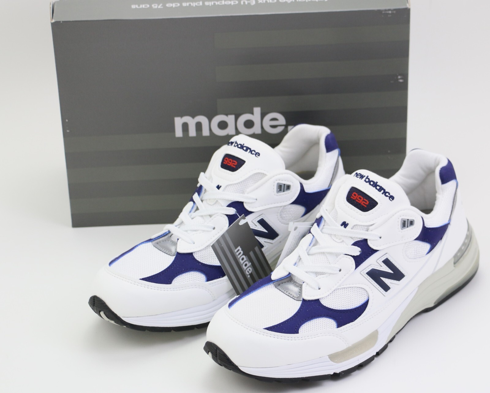 New Balance 992 Made in USA Shoes M992EC Men's Size 13 White/Navy Sneakers  | eBay.de