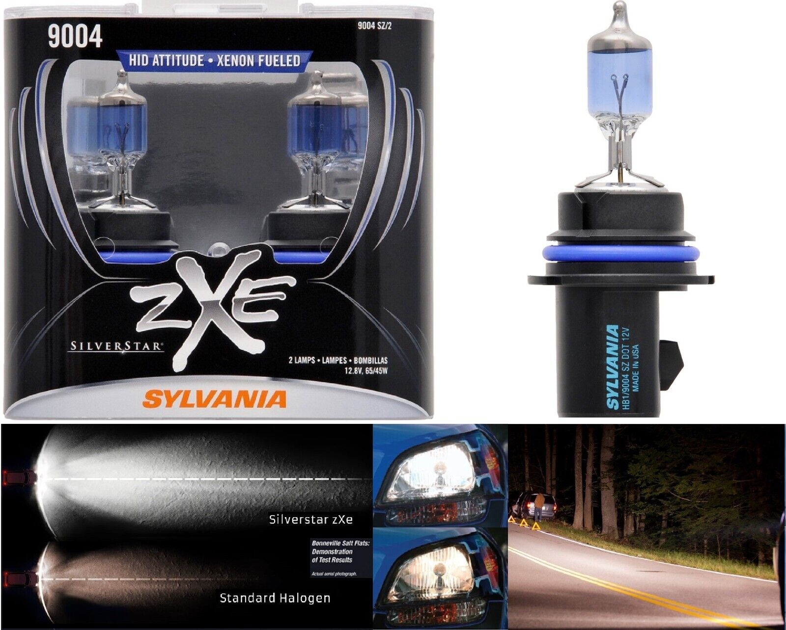 Sylvania 9004 High Performance Silverstar zXe Halogen Headlight Bulb (Pack of 2) Sylvania 9004 High Performance Silverstar zXe Halogen Headlight Bulb (Pack of 2)