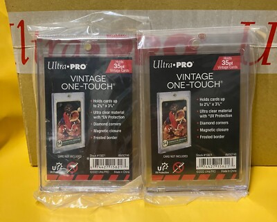 (2) Ultra PRO 35pt Vintage ONE TOUCH Magnetic UV Card Holder 2 5/8 x 3 3/4