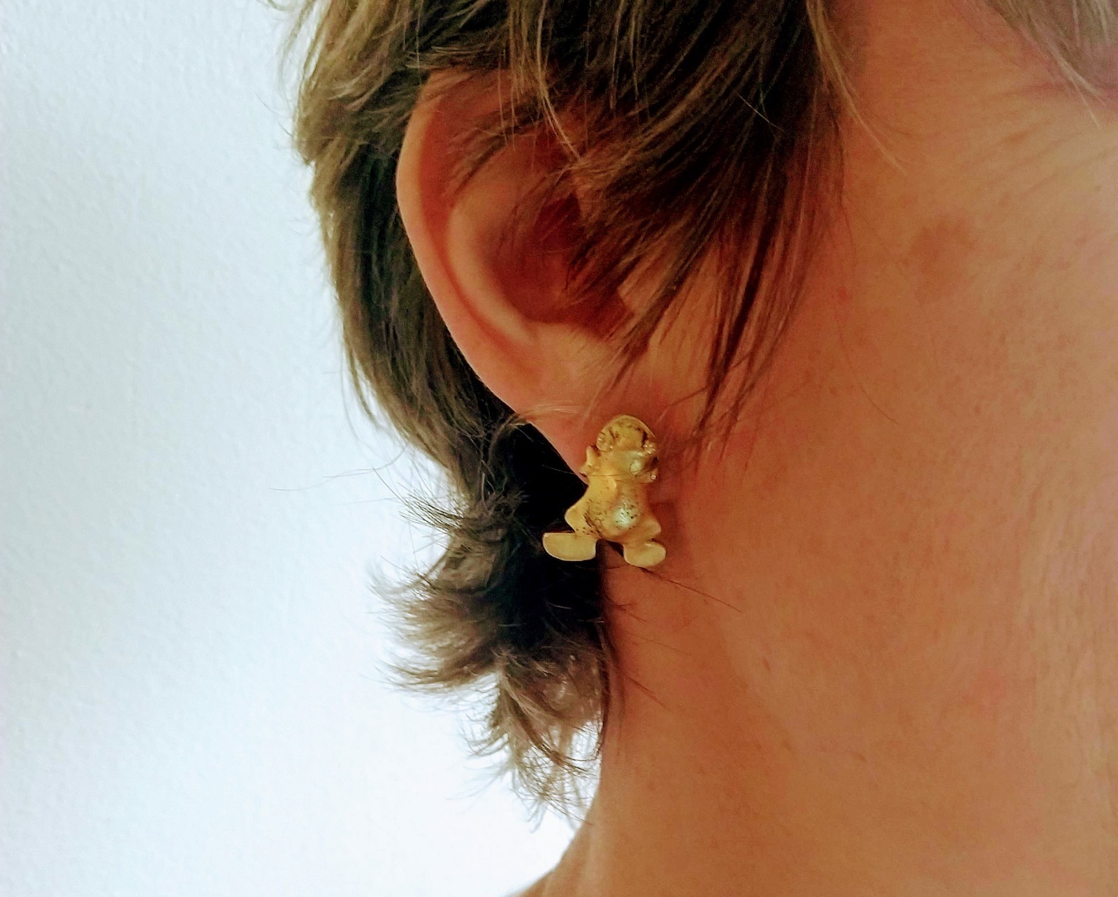 24k Gold Plated Mayan Frog Earrings