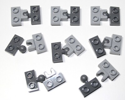 8x LEGO  Kugel-Gelenk  (2 Stück 1x2 Platte) 14417/14704 NEU Hell-/Dunkelgrau