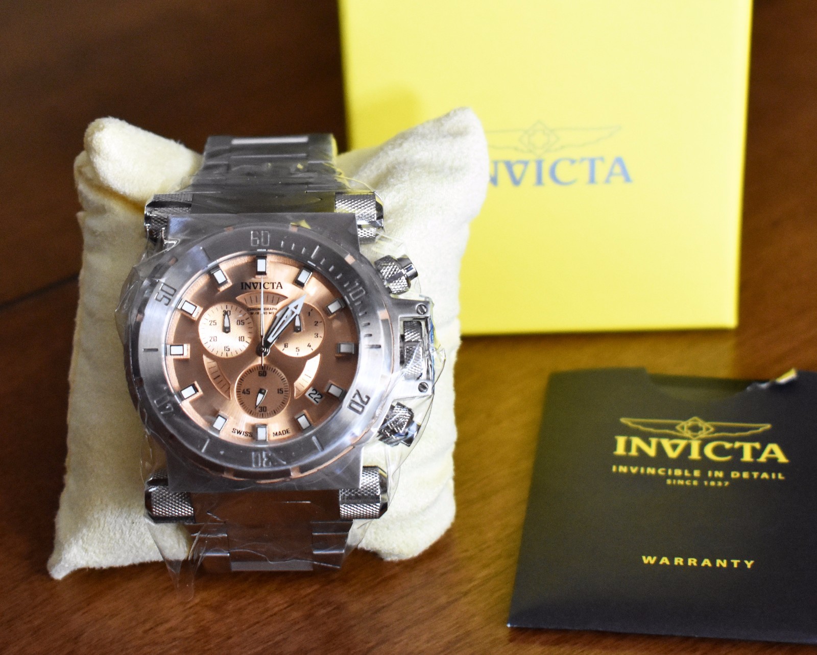 INVICTA COALITION FORCES MEN'S WATCH, MODEL 15574 STAINLESS STEEL/ROSE GOLD NIB