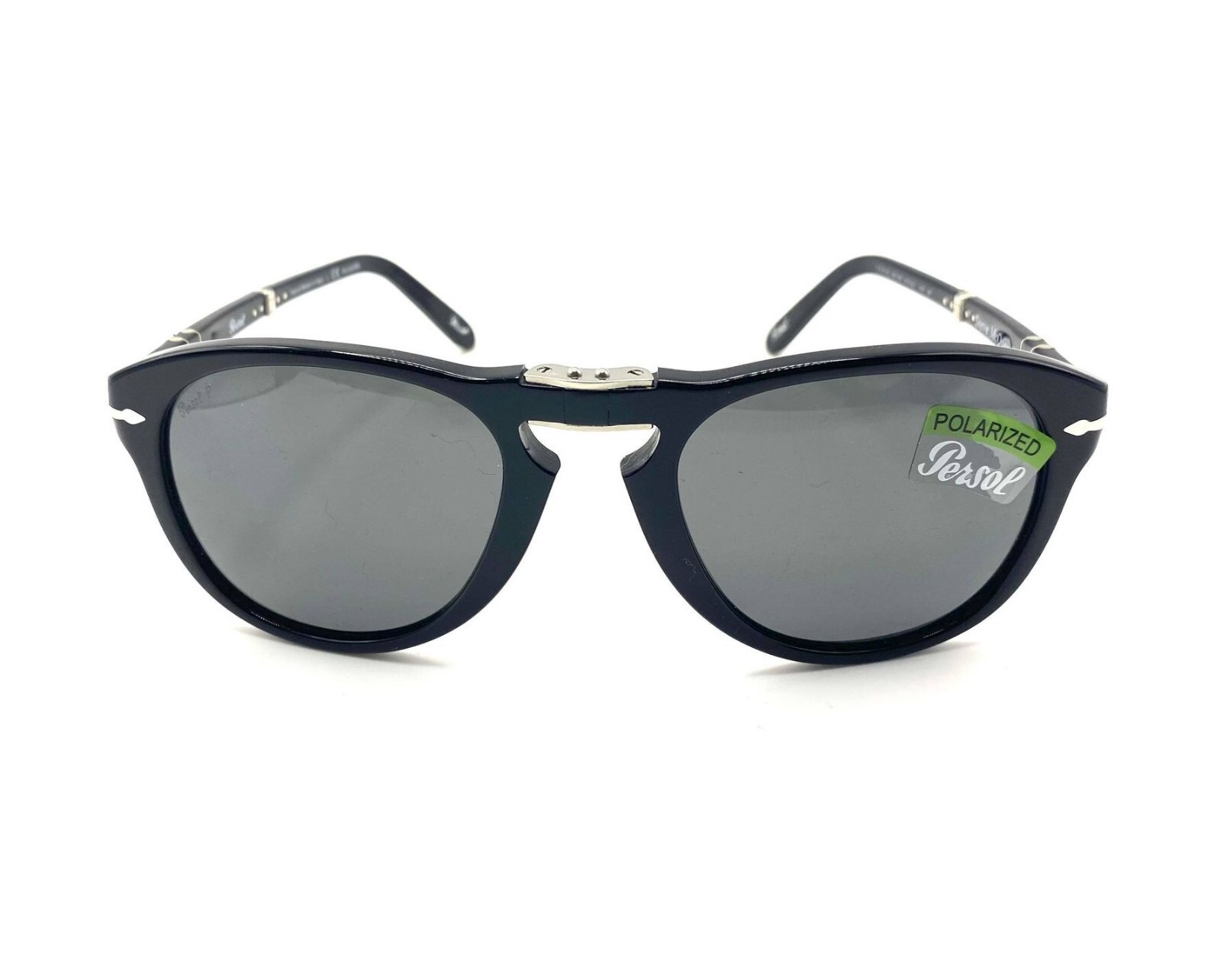 Pre-owned Persol Steve Mcqueen Po714sm Sunglasses 95/48 Black/grey Polarized Lens 54mm In Gray