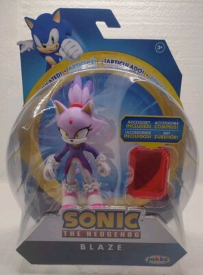 Blaze Sonic The Hedgehog Jakks 4'' Action Figure With Sol Emerald Accessory