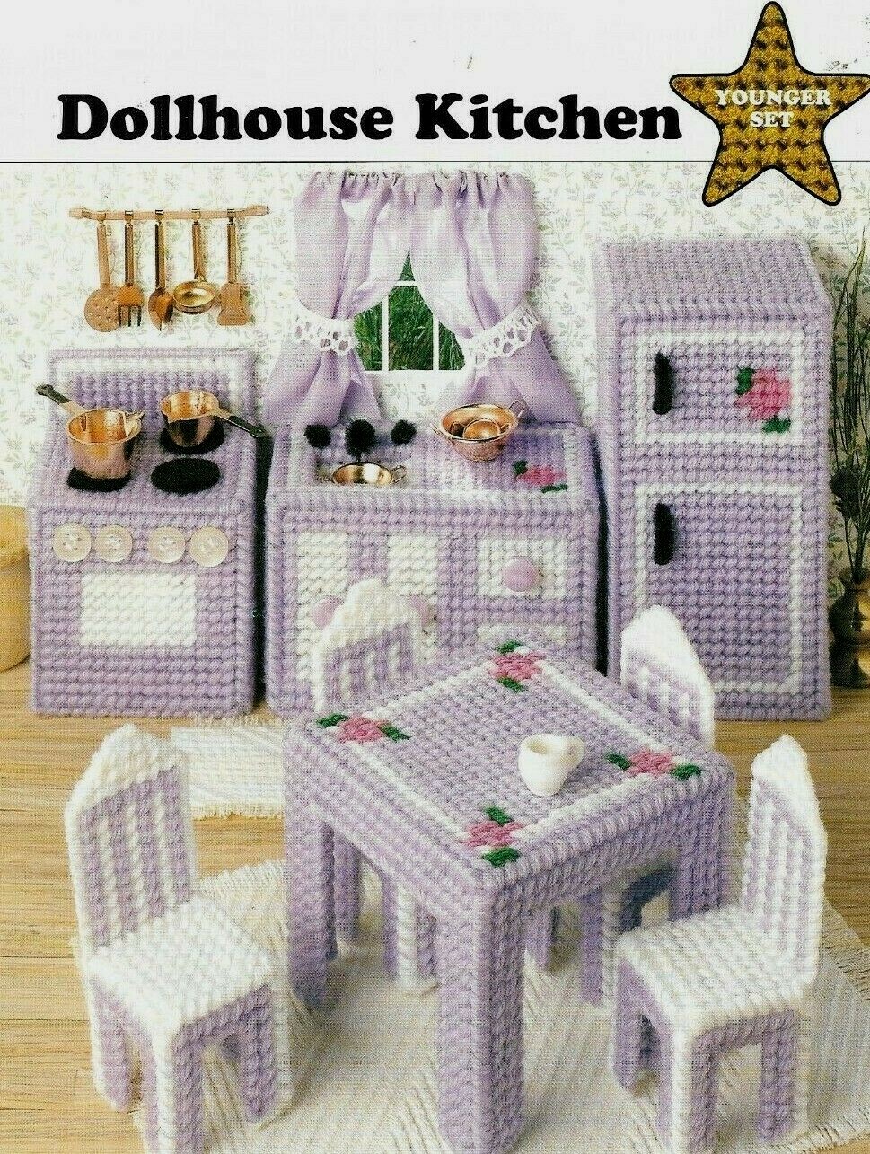 new-dollhouse-kitchen-set-furniture-plastic-canvas-pattern-instructions-ebay