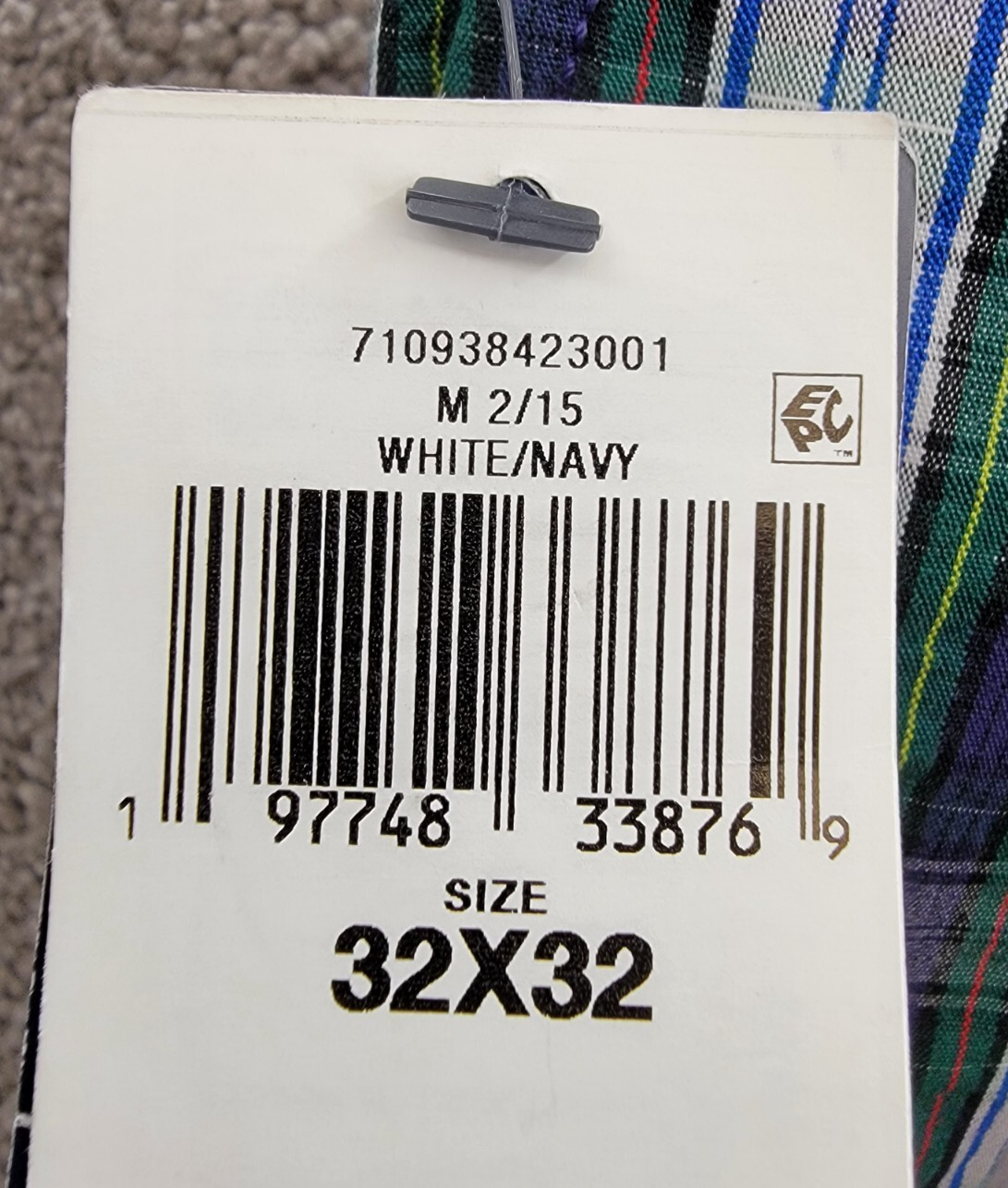 Polo Ralph Lauren Classic-Fit Seersucker Pants Men's 32/32 White/Navy Belt Loops - Picture 17 of 17