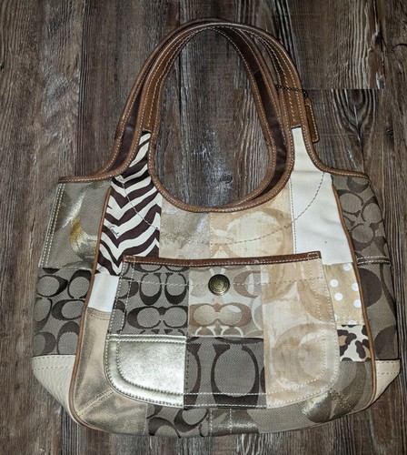 COACH patchwork mini bag, multi-pastel color pouch