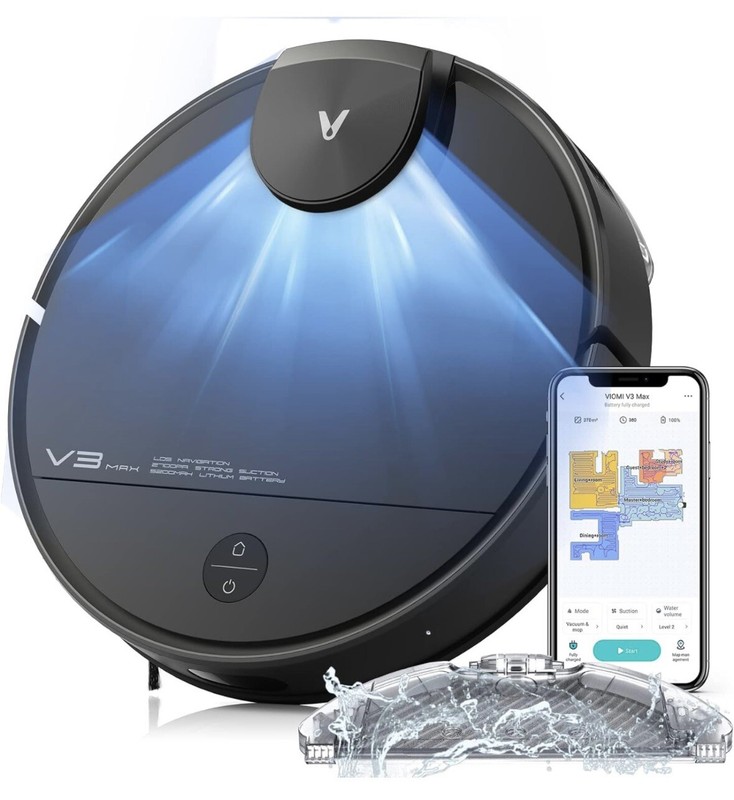 VIOMI V3 Max Robot Vacuum and Mop Combo, Lidar Navigation-NEW