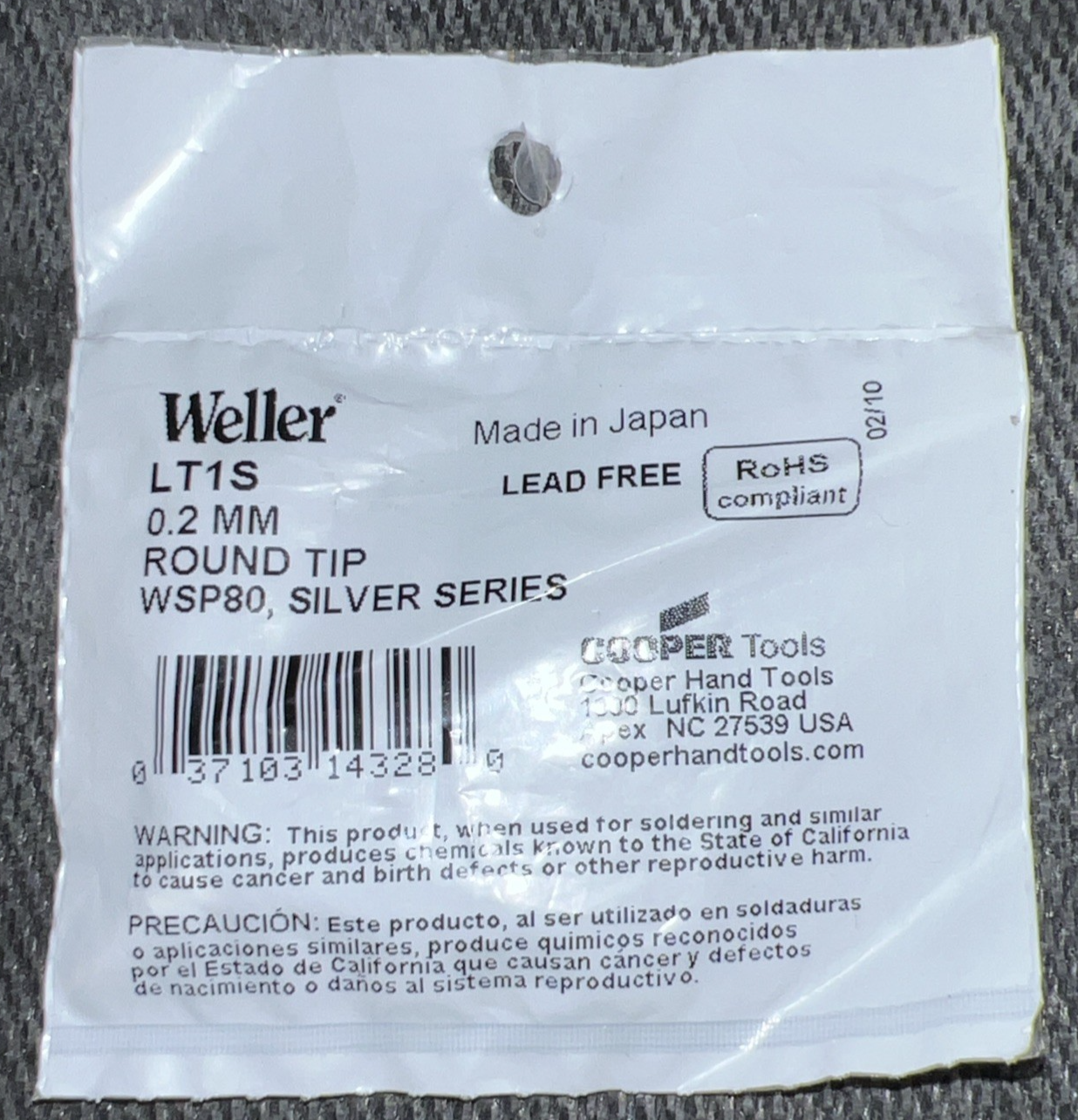 WELLER LT1S ROUND TIP FOR Weller WSP80 SILVER SERIES 0.2MM