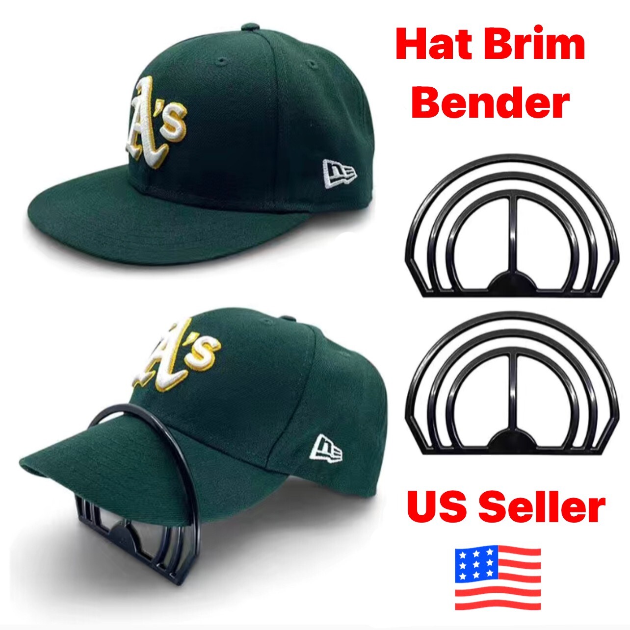 Shaper Brim Hat Bender 2 Pack Cap Brim Shaper Curver Black - New