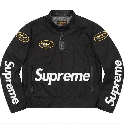 ジャケット・アウター Supreme Vanson Leathers Cordura Jacket M Supreme Vanson Leathers Cordura Jacket Black Small (Ready To