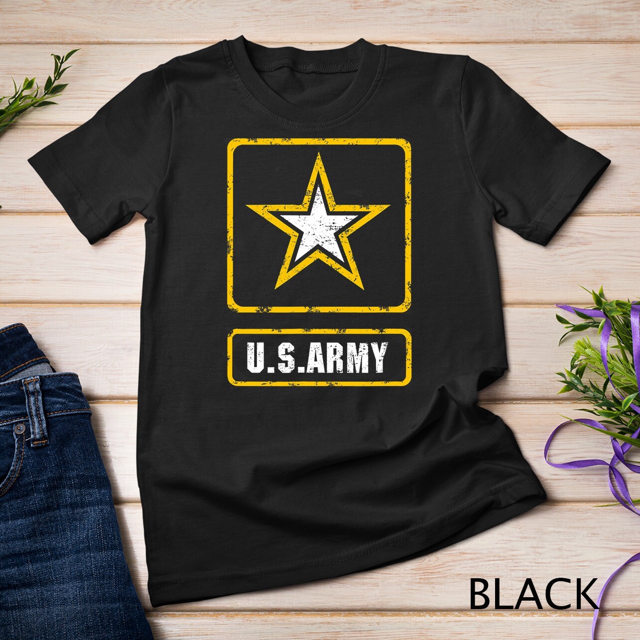 Distressed U.S.Army Logo Vintage US Military Men Women T