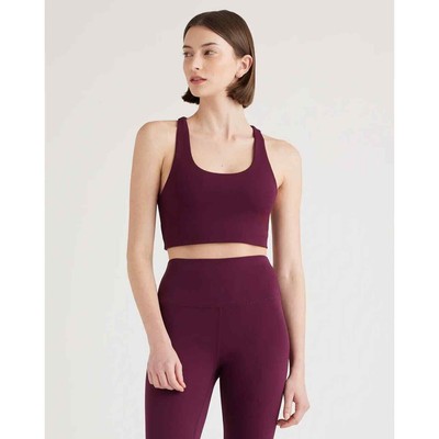 QUINCE Plum Ultra-Form Scoop-Neck Longline Bra NWT Size XL