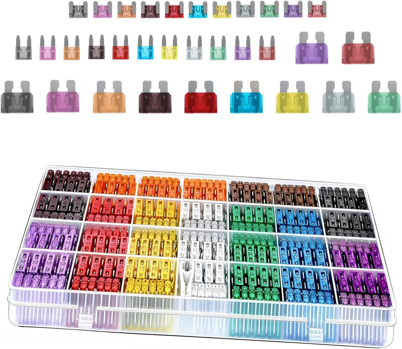 300PCS Car Fuses Assortment Kit for Auto Boat RV 2A to 40A