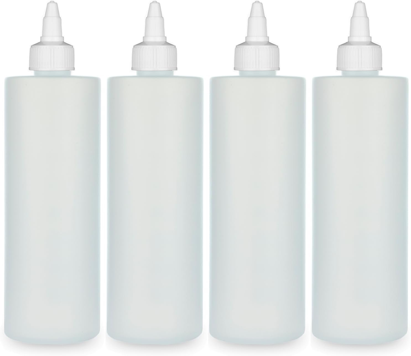 16oz Squirt Bottle Twist Top Cap Leak Proof 4 Pack