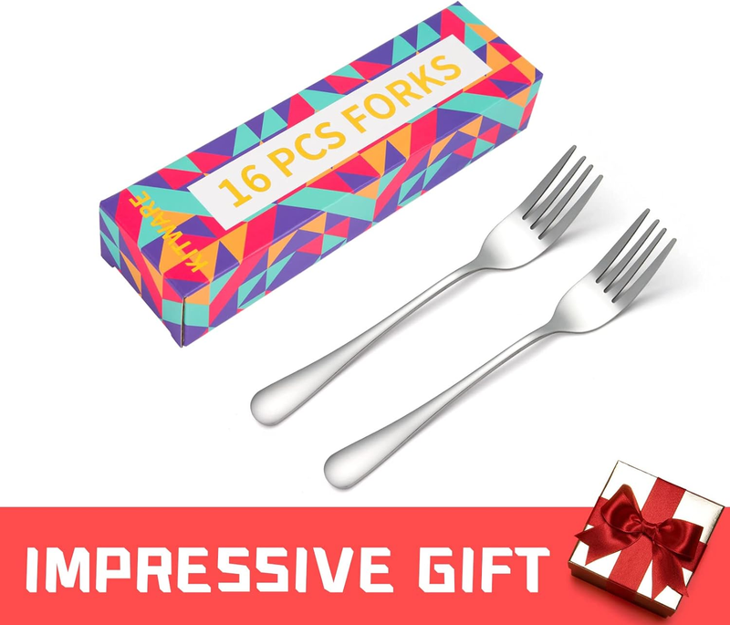 16 Pieces Dinner Forks, 8 Inch,Stainless Steel Silverware Forks Only, Home Kitch