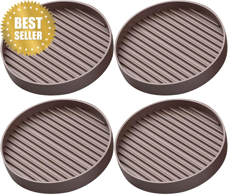 Brown 4Pcs 2 X 2In round Shape Non Slip Furniture Pads Rubber anti Skid Caster C