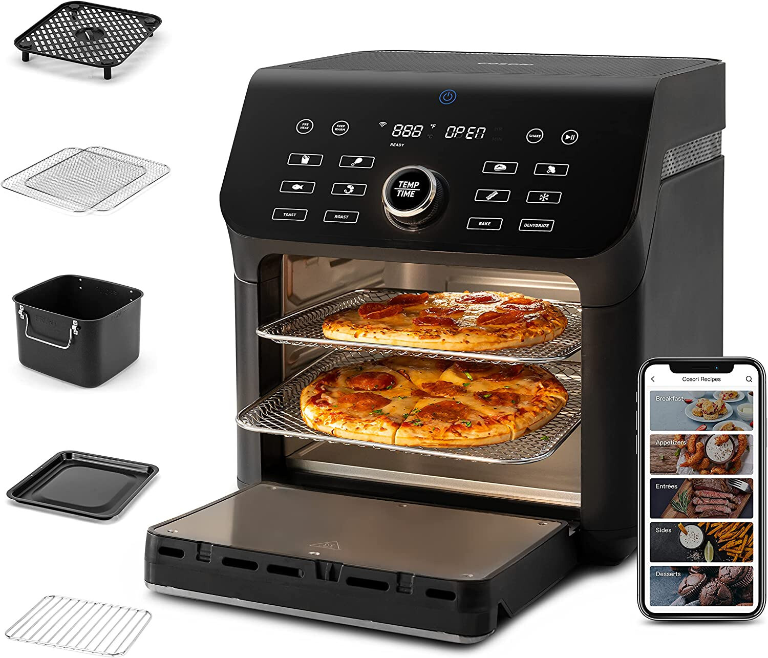 Toaster Oven Combo, 10 Qt Family Size, 14-in-1 Functions