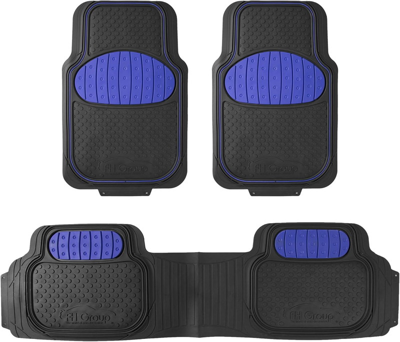 Heavy Duty Rubber Car Floor Mats Universal Fit Trimmable Waterproof Blue