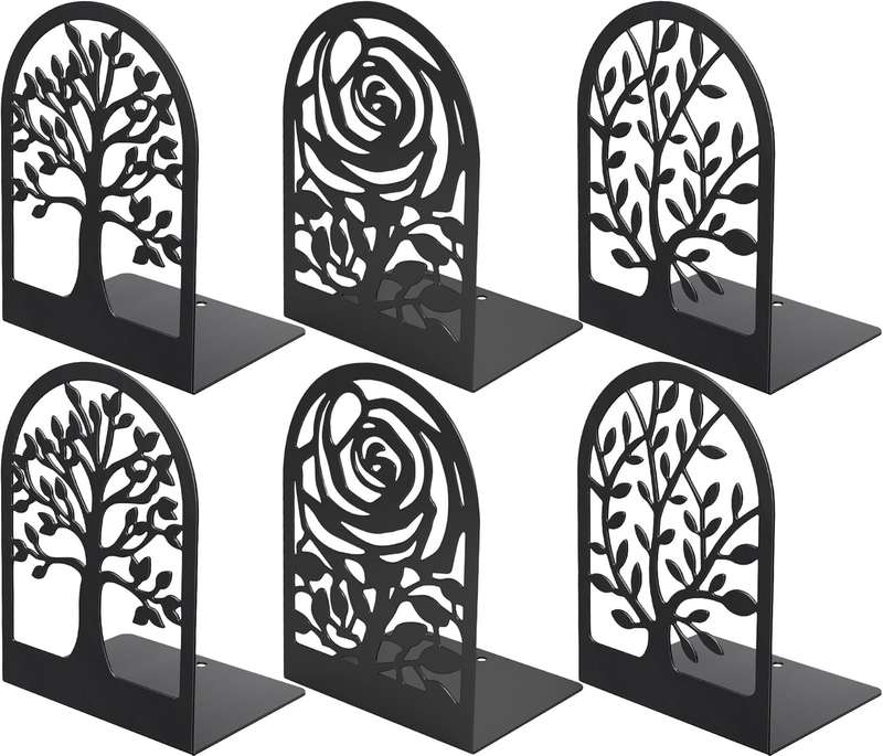 Decorative Book Ends, Heavy Duty Bookends for Shelves, Metal Bookend for Heavy B
