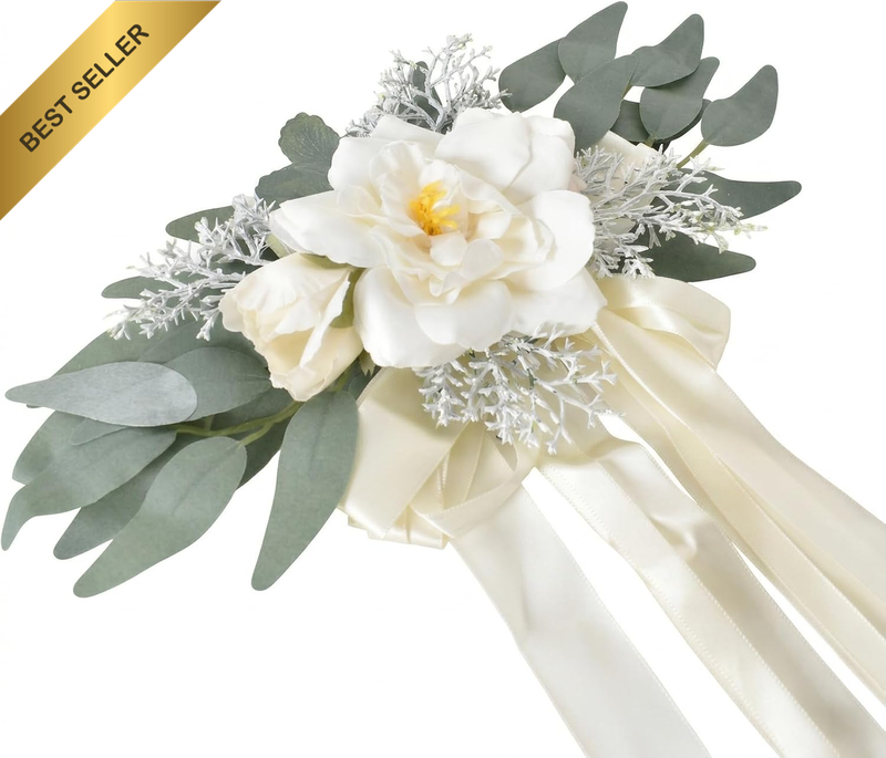 Wedding Car Decorations, Car Bows, Vintage Artificial Flower for Car Rear View M