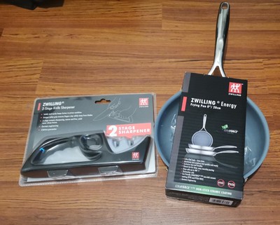 New Zwilling Lot Energy Frying Pan 8'' +  Knife Sharpener 2 Stage