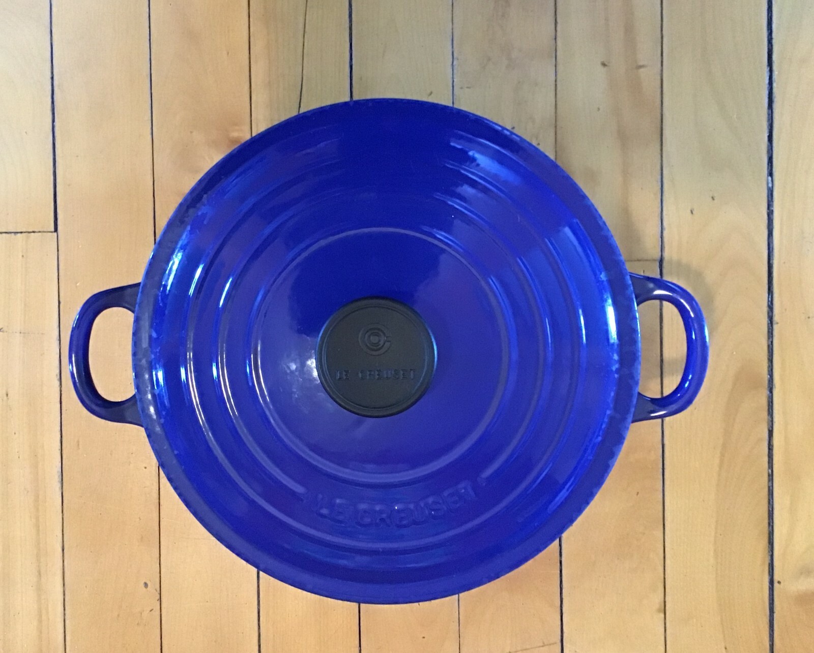 Le Creuset #24 Blue Enameled Cast Iron 4qt Dutch Oven Pot & Lid