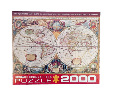 Map Jigsaw Puzzle Antique World Map NEW SEALED 2000 Piece Educational Puzzle