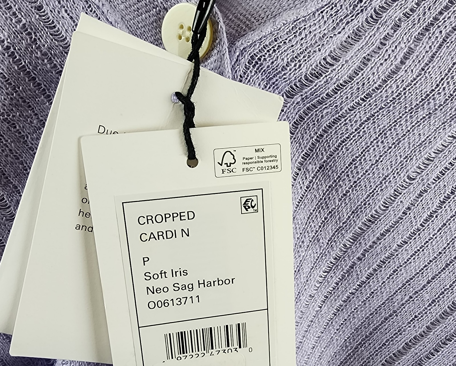 Theory Cropped Cardigan Women's P Soft Iris V-Neck Linen Blend Button Front L/S - Picture 7 of 14