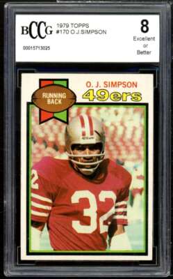 1979 Topps #170 O.J. Simspon Card BGS BCCG 8 Excellent+