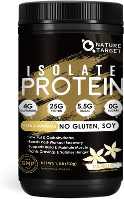 NATURE TARGET Isolate Whey Protein Powder Vanilla, 25g Protein Low Carb Sugar-Fr