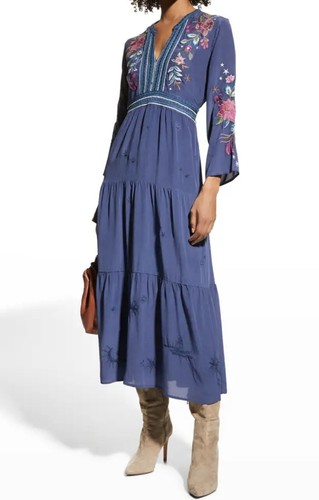 Pre-owned Johnny Was Dress S In Purple
