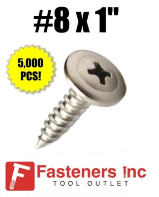 INTERCORP 88MZ #8 x 1'' Sharp Point Modified Truss Head K-Lath Screw (5,000)