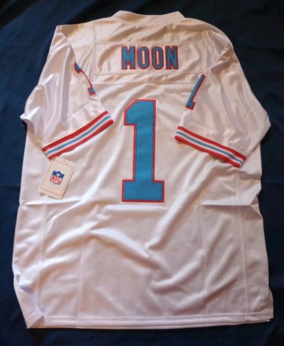 Large (48) Warren Moon Houston Oilers White NFL Football