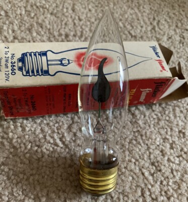Vintage ABCO ''flicker flame'' Bulb Clear Torpedo No. 3660 2-3 Watt 120V Standard