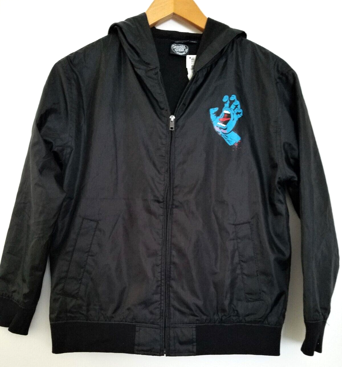 NWT SANTA CRUZ Screaming Hand Hooded Windbreaker Full Zip