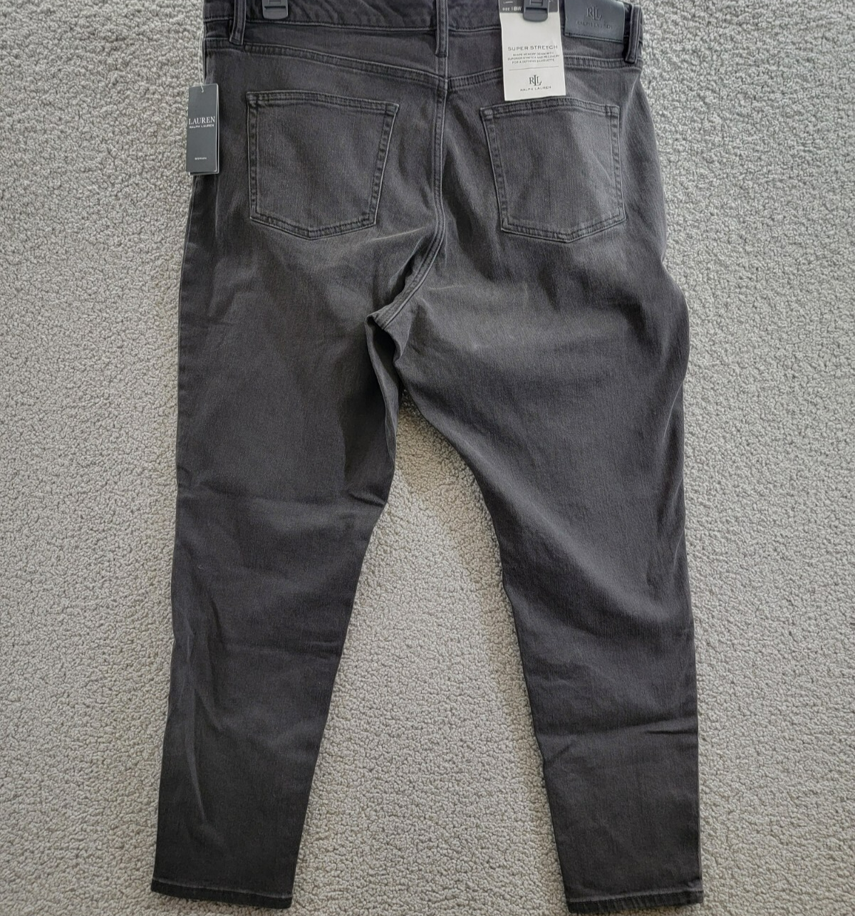 Lauren Ralph Lauren Plus-Size High-Rise Skinny Ankle Jeans Women's 18W Black - Picture 12 of 18