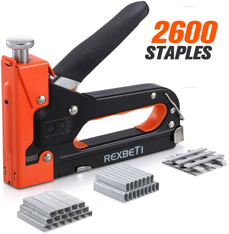 Pistolet à Agrafes Lourd 3 En 1 + 2600 Agrafes - Pour Rembourrage, Bricolage - Neuf (Powertime)