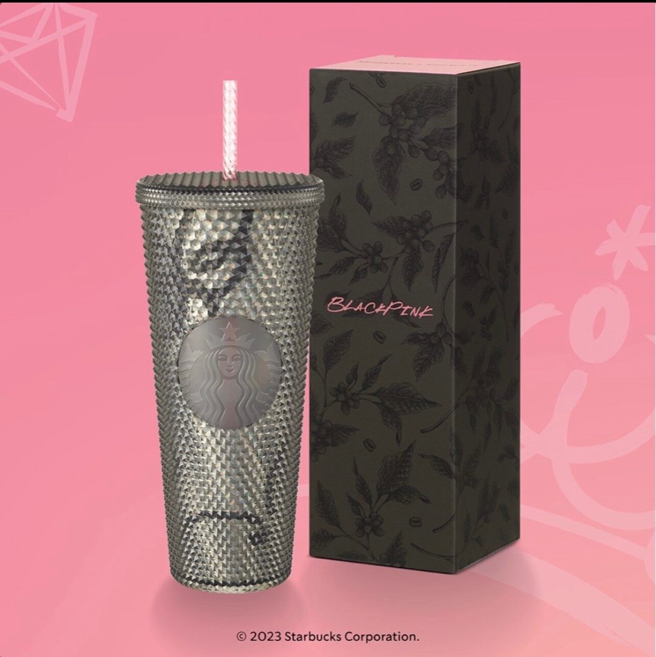 BLACKPINK Official STARBUCKS 2023 Limited Edition Black Stud
