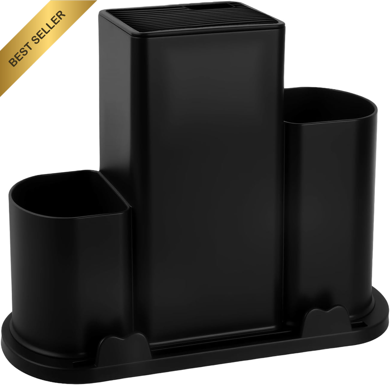 4 in 1 Universal Knife Block without Knives, Square Knife Block Holder, Knife St