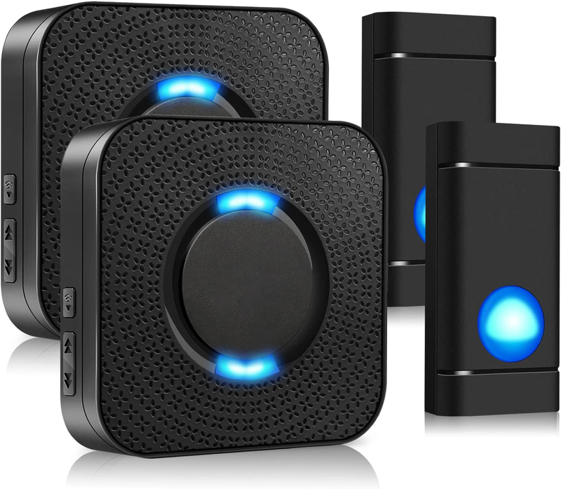 Wireless Door Bell Chime Kit  Waterproof LED Flash Doorbell 